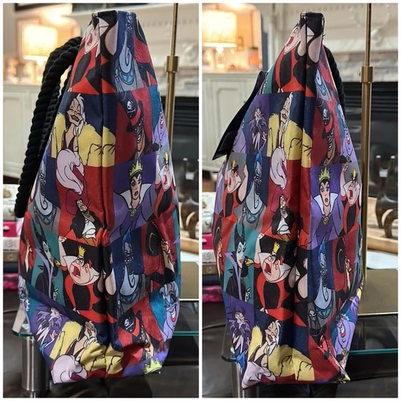 Disney® Villians Colorful Print Cover, Tote Bag. Velcro Closure NWT, uncarried! - Picture 5 of 12